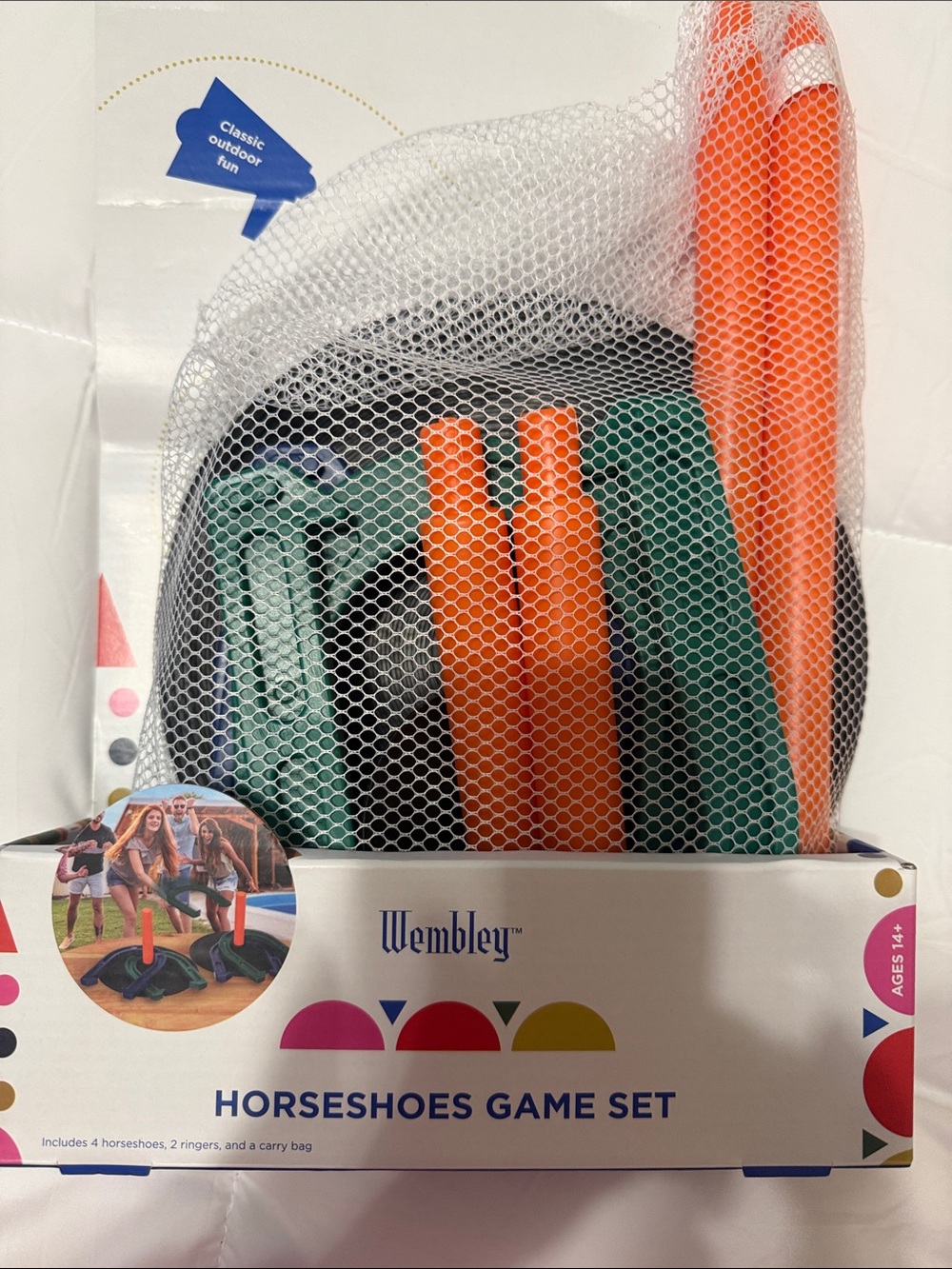 Wembley Orange and Green Horseshoes & Ring Toss Set